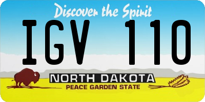 ND license plate IGV110