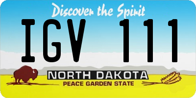 ND license plate IGV111