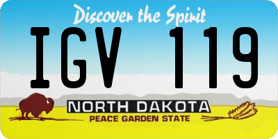 ND license plate IGV119