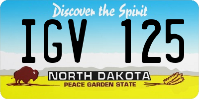 ND license plate IGV125