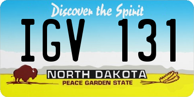 ND license plate IGV131