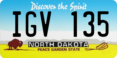 ND license plate IGV135