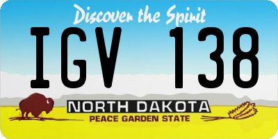 ND license plate IGV138