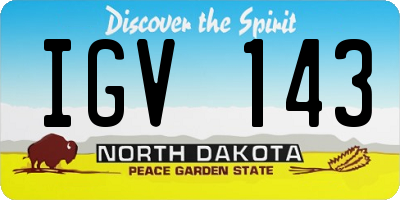 ND license plate IGV143