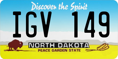 ND license plate IGV149
