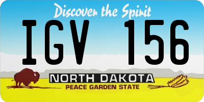 ND license plate IGV156
