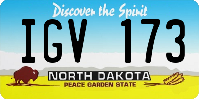 ND license plate IGV173