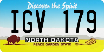 ND license plate IGV179