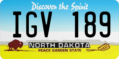 ND license plate IGV189