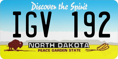 ND license plate IGV192