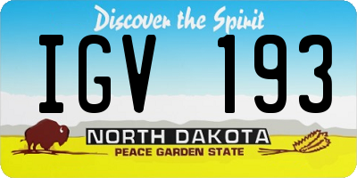 ND license plate IGV193