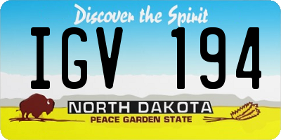 ND license plate IGV194