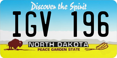 ND license plate IGV196