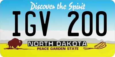 ND license plate IGV200
