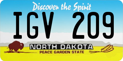 ND license plate IGV209