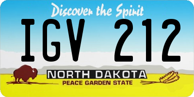 ND license plate IGV212