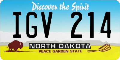 ND license plate IGV214
