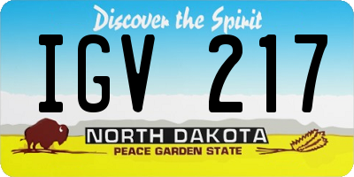 ND license plate IGV217