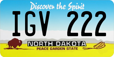 ND license plate IGV222