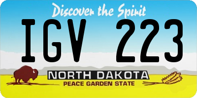 ND license plate IGV223