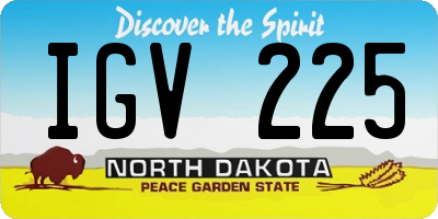 ND license plate IGV225
