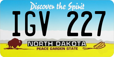 ND license plate IGV227