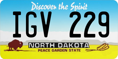 ND license plate IGV229