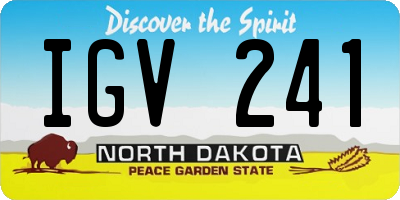 ND license plate IGV241