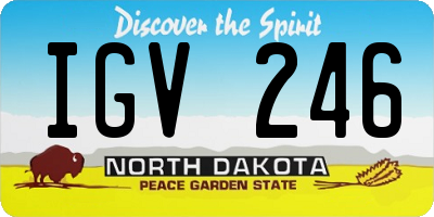 ND license plate IGV246