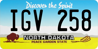 ND license plate IGV258