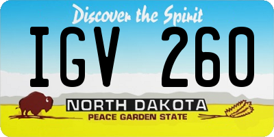 ND license plate IGV260