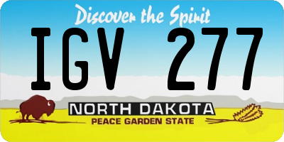 ND license plate IGV277