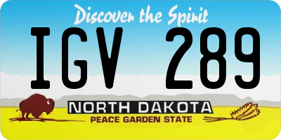ND license plate IGV289