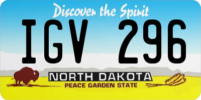 ND license plate IGV296