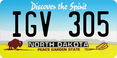 ND license plate IGV305