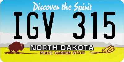 ND license plate IGV315