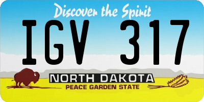 ND license plate IGV317