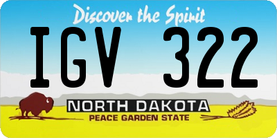 ND license plate IGV322