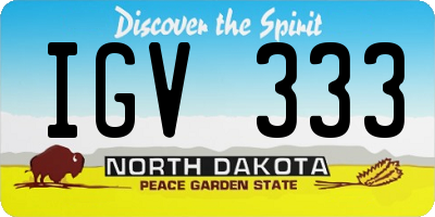 ND license plate IGV333