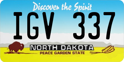 ND license plate IGV337