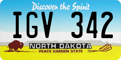ND license plate IGV342