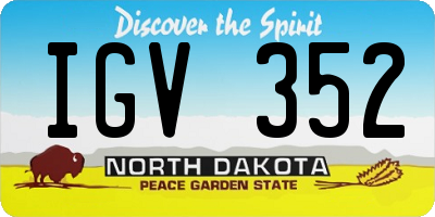 ND license plate IGV352