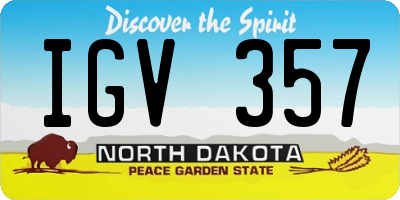 ND license plate IGV357