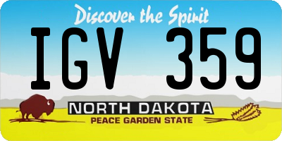 ND license plate IGV359