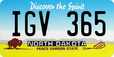 ND license plate IGV365