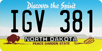ND license plate IGV381