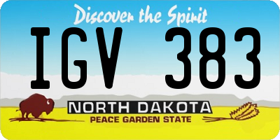 ND license plate IGV383