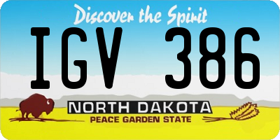 ND license plate IGV386