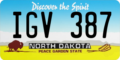 ND license plate IGV387