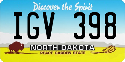 ND license plate IGV398
